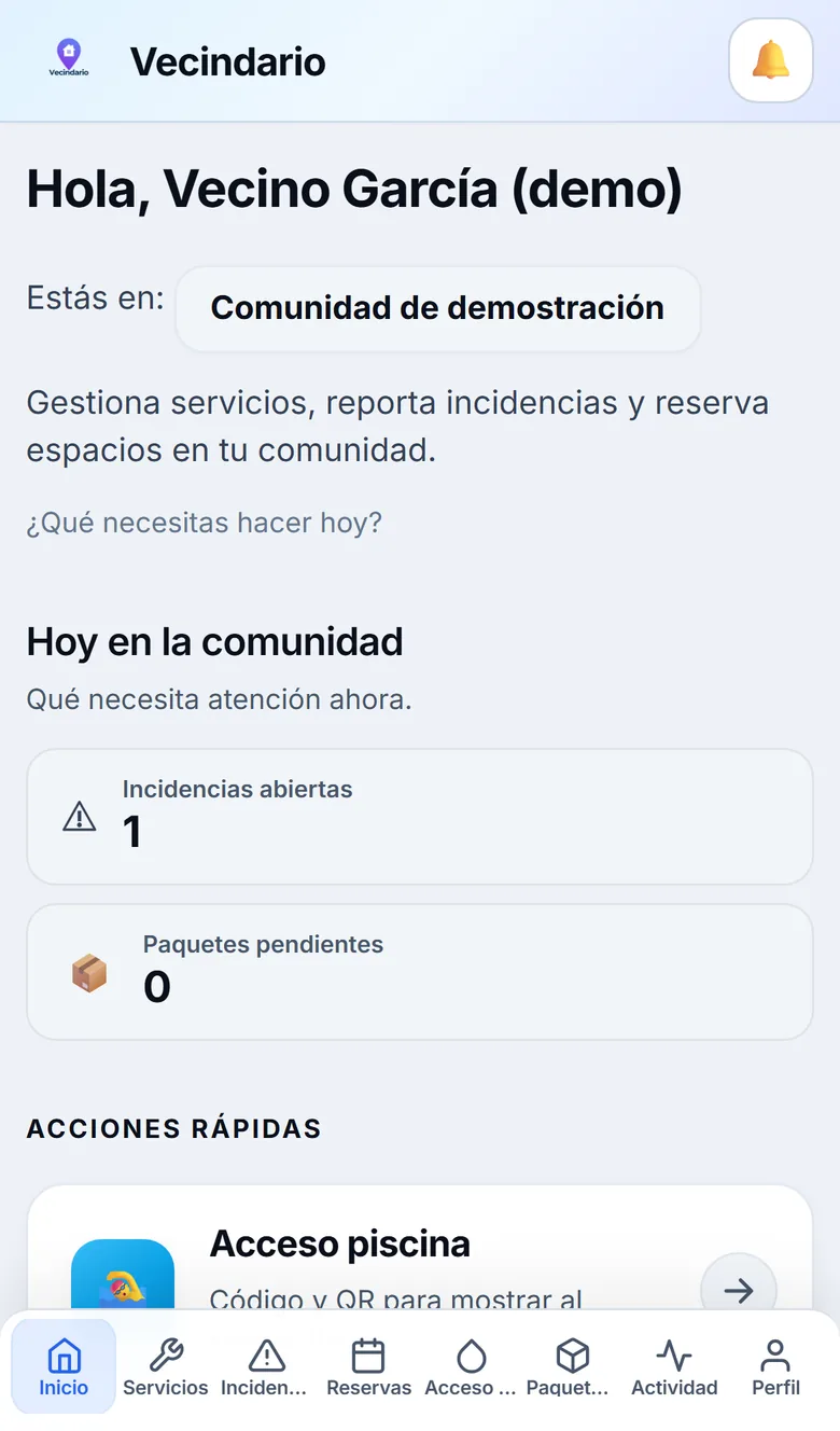 Vecindario mobile